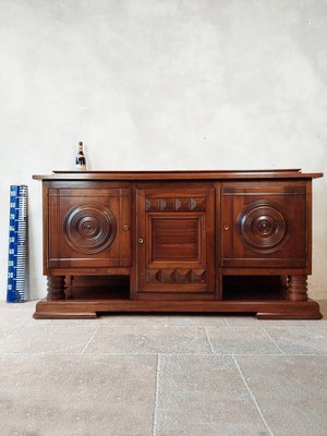 Walnut Sideboard with a Polished Finish attributed to Charles Dudouyt, 1940s-TDA-1376309