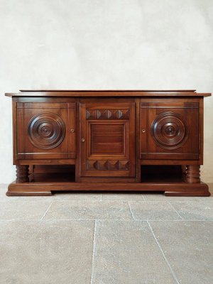 Walnut Sideboard with a Polished Finish attributed to Charles Dudouyt, 1940s-TDA-1376309