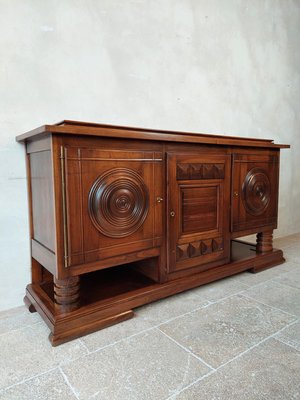 Walnut Sideboard with a Polished Finish attributed to Charles Dudouyt, 1940s-TDA-1376309