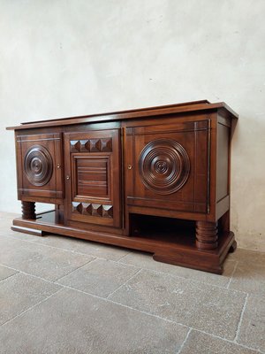 Walnut Sideboard with a Polished Finish attributed to Charles Dudouyt, 1940s-TDA-1376309