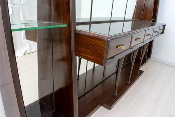 Walnut Sideboard with Mirrors by Guglielmo Ulrich for Ar.Ca, 1940s-FER-585875