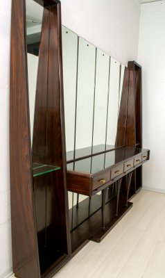 Walnut Sideboard with Mirrors by Guglielmo Ulrich for Ar.Ca, 1940s-FER-585875