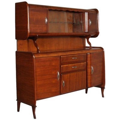 Walnut Sideboard with Showcase by Paolo Buffa for Palazzi del Mobile, 1940s-NJV-771361