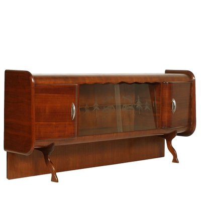 Walnut Sideboard with Showcase by Paolo Buffa for Palazzi del Mobile, 1940s-NJV-771361