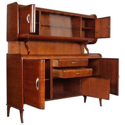 Walnut Sideboard with Showcase by Paolo Buffa for Palazzi del Mobile, 1940s-NJV-771361