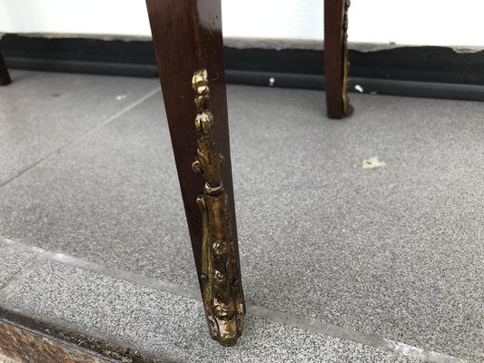 Walnut Table with Brass Applications, 1970s-WQQ-1716435