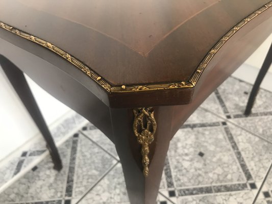 Walnut Table with Brass Appliqués, 1970s, 1960s-WQQ-1716420