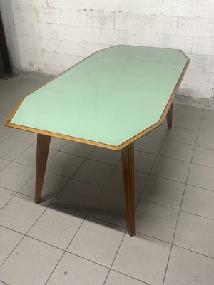 Walnut Table with Glass Top, 1960s-JHL-1811704