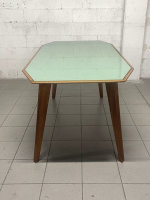 Walnut Table with Glass Top, 1960s-JHL-1811704