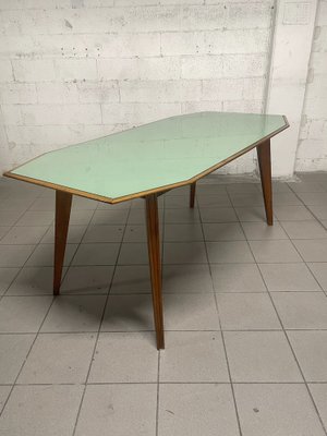 Walnut Table with Glass Top, 1960s-JHL-1811704