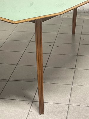 Walnut Table with Glass Top, 1960s-JHL-1811704