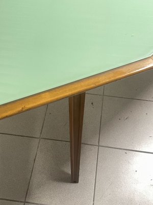 Walnut Table with Glass Top, 1960s-JHL-1811704