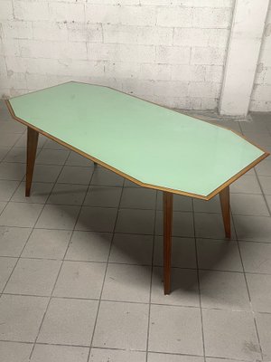 Walnut Table with Glass Top, 1960s-JHL-1811704