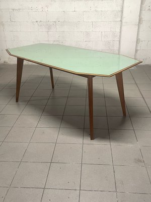 Walnut Table with Glass Top, 1960s-JHL-1811704