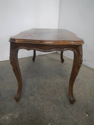 Walnut Table with Turned Legs, 1950s-WWQ-1405397