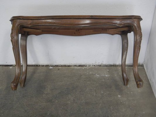 Walnut Table with Turned Legs, 1950s-WWQ-1405397