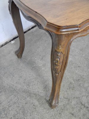 Walnut Table with Turned Legs, 1950s-WWQ-1405397