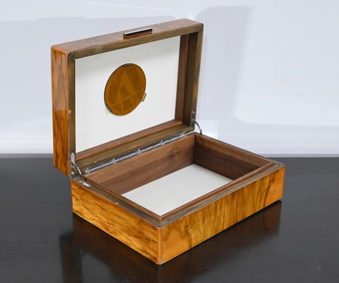 Walnut Veneer Cigar Box from Lemaire, Paris, 1920s-RVK-1701944