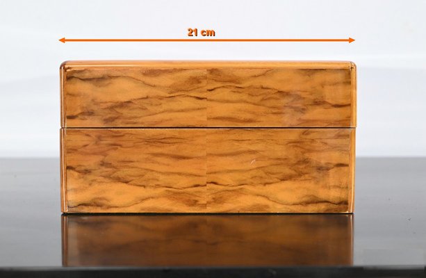 Walnut Veneer Cigar Box from Lemaire, Paris, 1920s-RVK-1701944