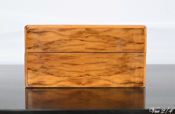 Walnut Veneer Cigar Box from Lemaire, Paris, 1920s-RVK-1701944