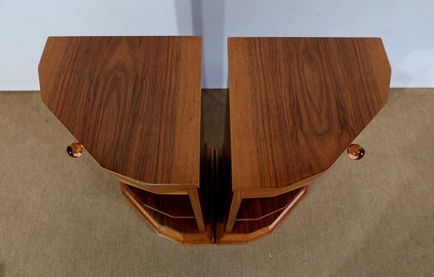 Walnut Veneer Corner Cabinets, 1940, Set of 2-RVK-1286407