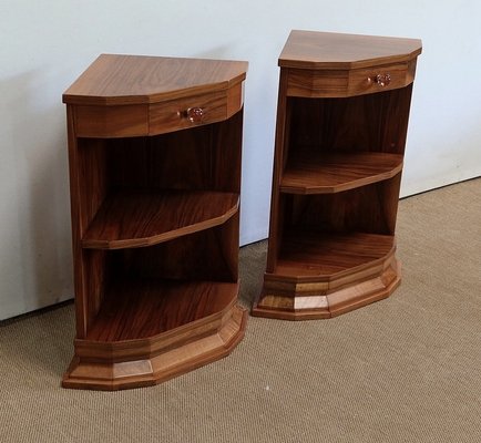 Walnut Veneer Corner Cabinets, 1940, Set of 2-RVK-1286407