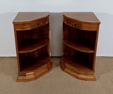 Walnut Veneer Corner Cabinets, 1940, Set of 2-RVK-1286407