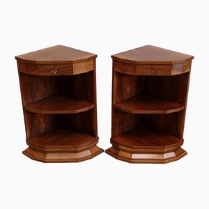 Walnut Veneer Corner Cabinets, 1940, Set of 2-RVK-1286407