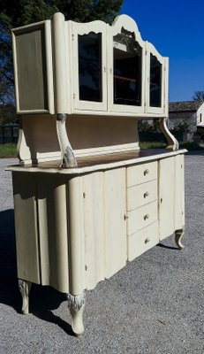 Walnut Veneered Sideboard in Shabby Finish, 1940s-RAQ-1285751