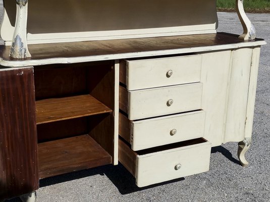 Walnut Veneered Sideboard in Shabby Finish, 1940s-RAQ-1285751