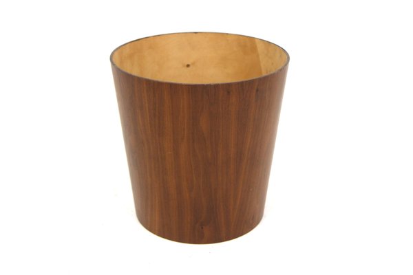 Walnut Wastebasket, Sweden, 1960s-GEK-2036125