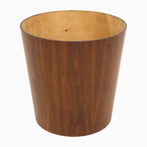 Walnut Wastebasket, Sweden, 1960s-GEK-2036125