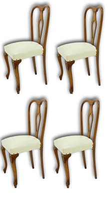 Walnut Wood Collection Chairs, 1960s, Set of 4-FIP-1153904