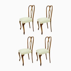 Walnut Wood Collection Chairs, 1960s, Set of 4-FIP-1153904