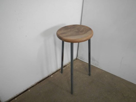 Walnut Wood Stool, 1950s-WWQ-1111935