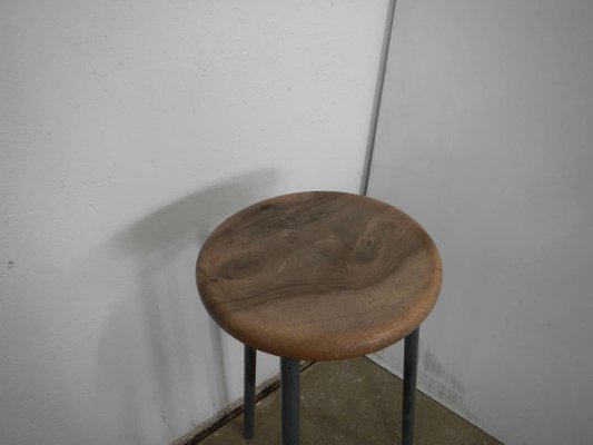 Walnut Wood Stool, 1950s-WWQ-1111935