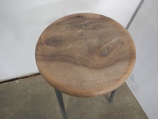 Walnut Wood Stool, 1950s-WWQ-1111935