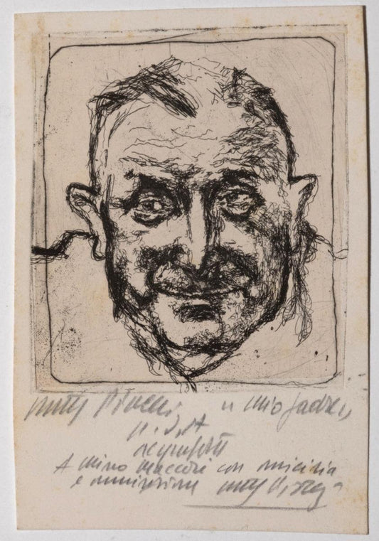 Walter Piacesi, Portrait, Etching, Mid-20th Century