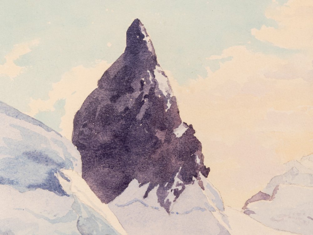 Walter Ziegler, Gebirge, Gouache on Thick Paper