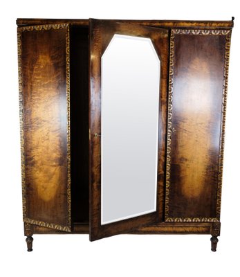 Wardrobe in Birch Wood with Faceted Mirror, 1930-UY-1723448