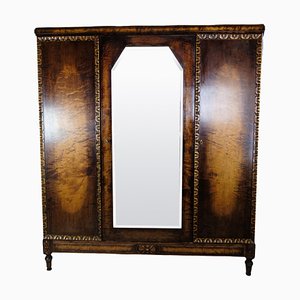 Wardrobe in Birch Wood with Faceted Mirror, 1930-UY-1723448