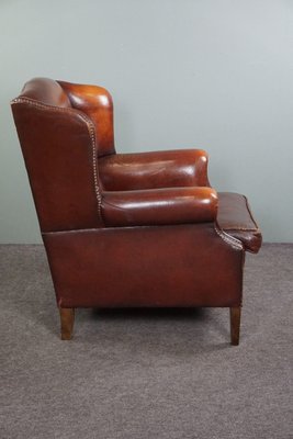 Warm Brown Leather Armchair-HPP-1718843