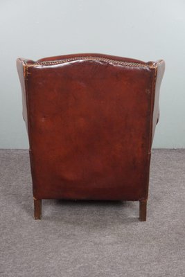 Warm Brown Leather Armchair-HPP-1718843