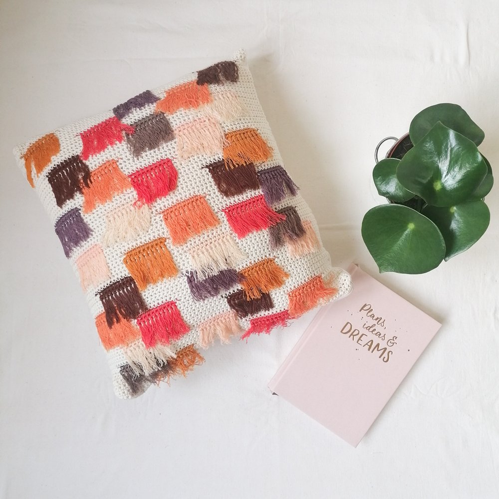 Warm Colored Franjas Pillow from Com Raiz