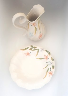 Wash Set with Bowl and Pitcher, 1940s, Set of 2-QDP-1047421