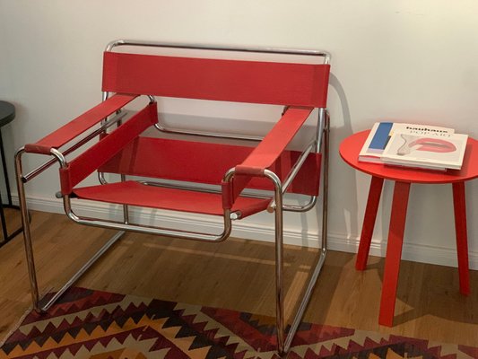 Wassily Armchair in Red Canvas by Marcel Breuer for Knoll International-JAG-1338337