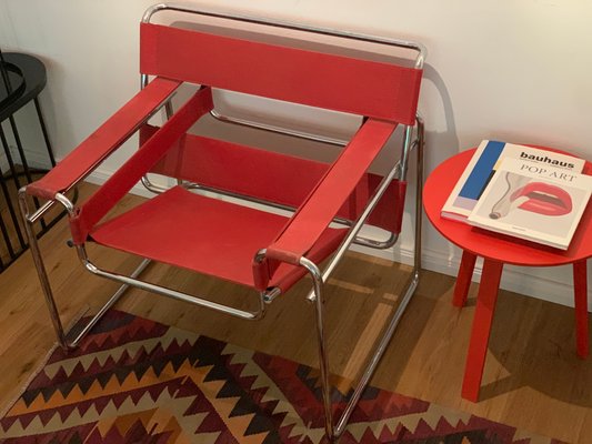 Wassily Armchair in Red Canvas by Marcel Breuer for Knoll International-JAG-1338337