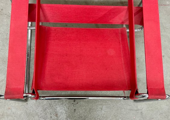 Wassily Armchair in Red Canvas by Marcel Breuer for Knoll International-JAG-1338337