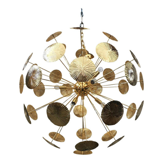 Water-Lily Brass Sputnik Sphere Chandelier from Simoeng