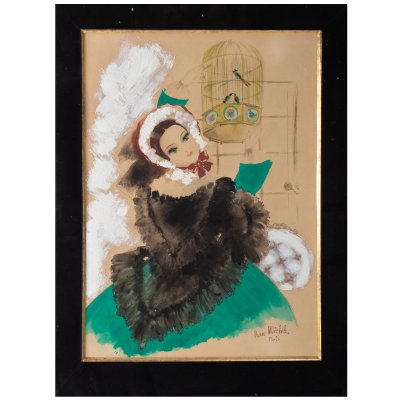 Watercolor Belle Époque by Renée Michèle, Paris, 1900s-WFS-744755